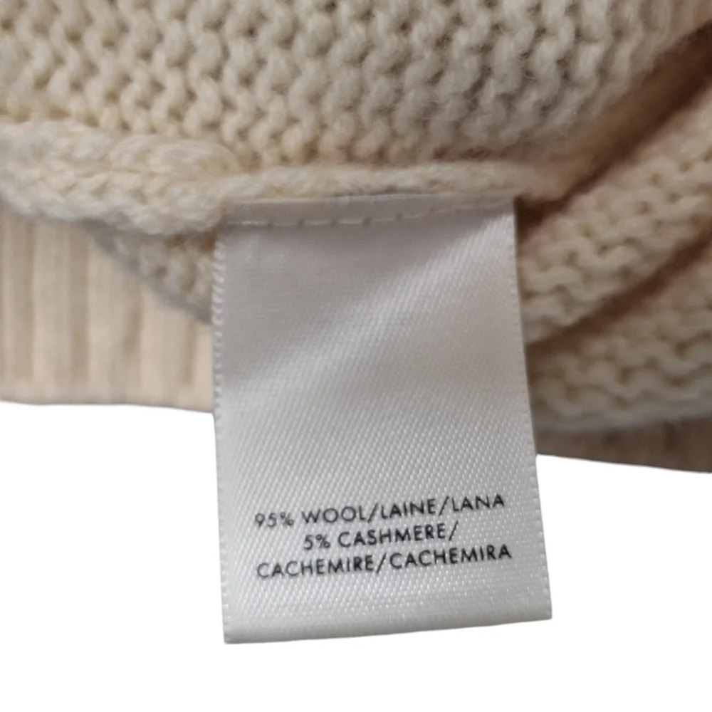 Ann Taylor XS Cream Wool‎ Cashmere Lace-Up  Criss-Cross Tie Long-Sleeve Sweater - Picture 7 of 10